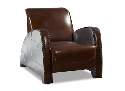 Cocktailsessel Leder Vintage Ledersessel Sessel Aviator Lounge Club Möbel Sofa