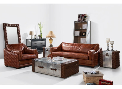 Chesterfield Sofa 3 Sitz Chesterfield Braun Vintage Leder Möbel Stil Dreisitzer