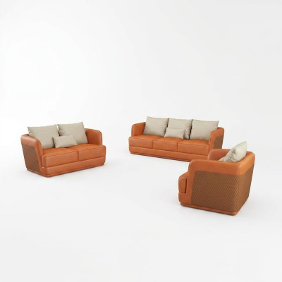 Luxus Sofa Design Couch Polster Moderne Sofas 3 Sitzer Dreisitzer orange big xxl