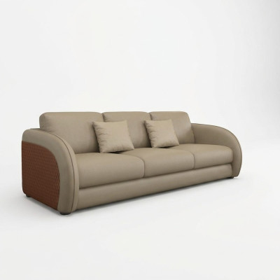 Dreisitzer Couch Polster Design Sofa Moderne 3er Sitz Sofas Zimmer Möbel Beige