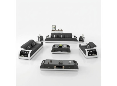 Sofagarnitur 3 2 1 Sitzer Set Sofa Polster Couch Leder Relax Wohnzimmerset Neu