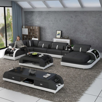 Moderne Designer Ecksofa U Form Wohnlandschaft Couch Sofas Polster Ecke Sofa Neu