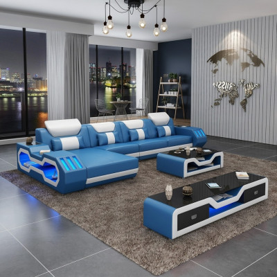 Designer Wohnlandschaft Polster L Form Ecksofa Eck Garnitur Sofa Couch Ecke led