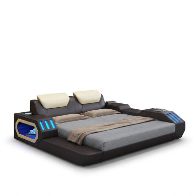 Luxus Design Bettgestell Bett Leder Betten USB luxus Doppel Hotel Polsterbett