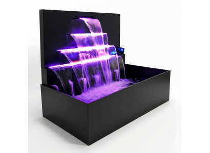 Wasserfall Brunnen Pool Anlage Edelstahl Wasserspiele Schwimmbecken Dekoration