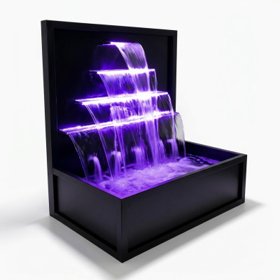 Wasserfall Pool Anlage Brunnen Edelstahl Dekoration Wasserspiele Schwimmbecken