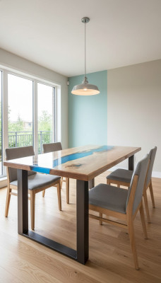 Esstisch River Table Massiv Tische 220x100 Flusstisch Meer Waterfall Epoxidharz