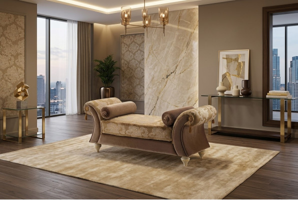 Chaiselounge Sofa Liege Couch Liegen Chaise Textil Barock Rokoko arredoclassic