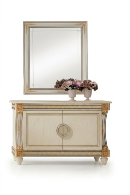 Spiegel Kommode Schrank Kommoden Anrichte Schlafzimmer Set Holz 2tlg Möbel