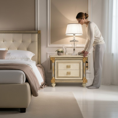 Design Nachttisch Konsole Beistell Tische Schlaf Zimmer Holz Luxus Konsolen Neu