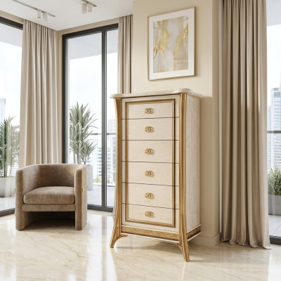 Design Kommode Schrank Luxus Holz Kommoden Schränke Regal Hochschrank Möbel