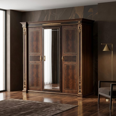 Schlafzimmer Kleiderschrank 3 türiger Holz Wandschrank Schrank arredoclassic neu
