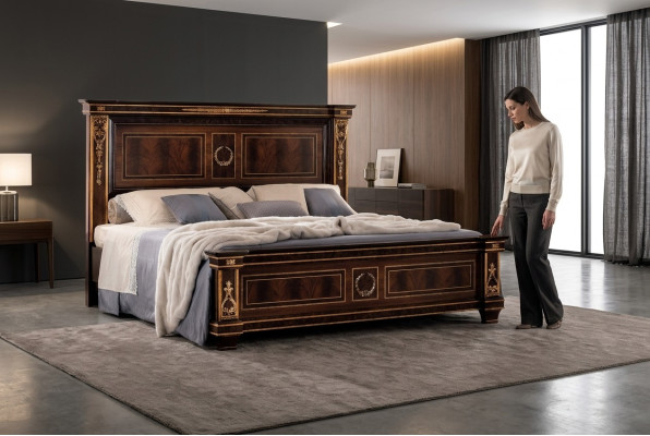 Schlafzimmer Hotel Betten Doppel Bett Design Holz 180x200cm Möbel arredoclassic