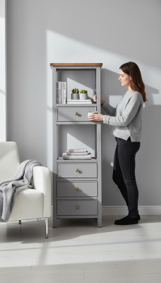 Regal Bücherregal Echtholz natur Handarbeit Ablage Regale Büro Vitrine