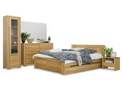 Schlafzimmer Möbel 3tlg. Set Bett Nachttische 2x Betten Echtes Holz Massivholz