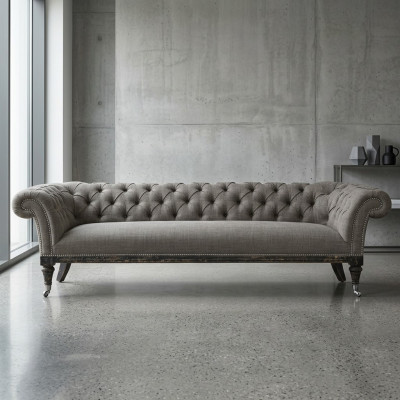 Chesterfield Sofa Couch Polster Stoff Leder Couchen Polster Garnitur 4 Sitzers