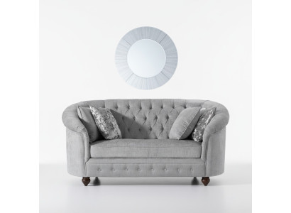jvmoebel ® - Landhaus Designer Couch - Chesterfield Textil Sofa Grau Stoff Neu