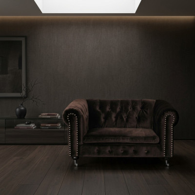 Schwarz Barock Sofa Couch - Chesterfield Stoff 2 Sitzer Leder Textil jvmoebel ®