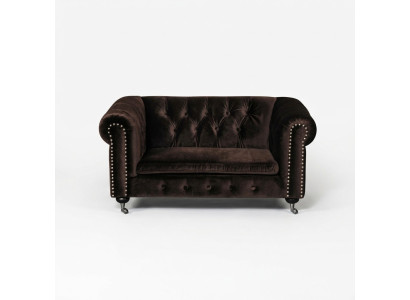 Schwarz Barock Sofa Couch - Chesterfield Stoff 2 Sitzer Leder Textil jvmoebel ®