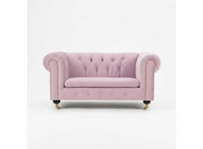 Pink Chesterfield Sofa Couch Polster Stoff Leder Couchen  Polster Garnitur Neu