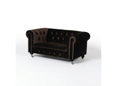 jvmoebel ® - Leder Sofa Couch  Royal Braun Polster Zweisitzer Couch Garnitur Neu