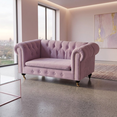 jvmoebel ®  Leder Sofa Couch - Design Polster Dreisitzer Couch Garnitur Rosa Neu