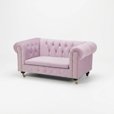 jvmoebel ®  Leder Sofa Couch - Design Polster Dreisitzer Couch Garnitur Rosa Neu