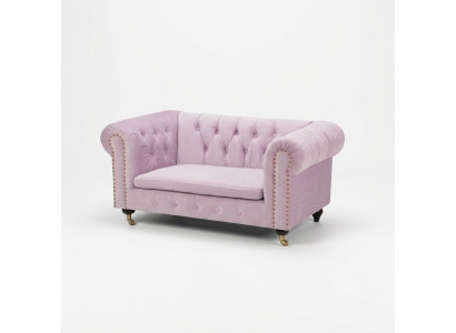 jvmoebel ®  Leder Sofa Couch - Design Polster Dreisitzer Couch Garnitur Rosa Neu