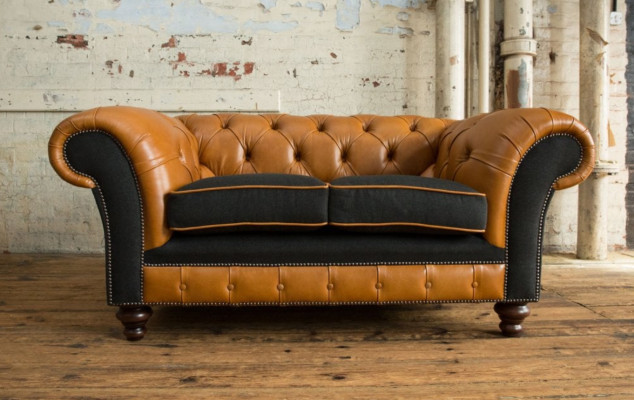jvmoebel ®  Leder Sofa Couch - Design Polster Zweisitzer Couch Garnitur Braun