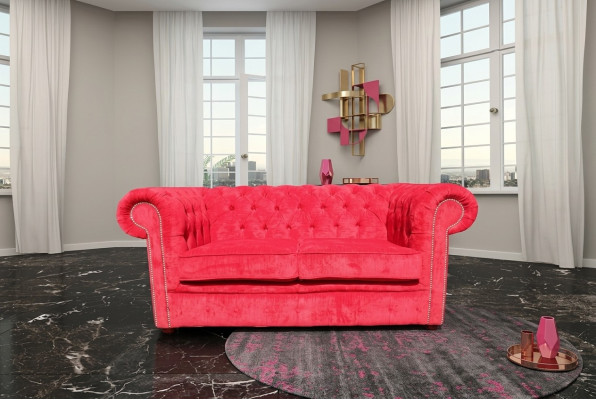 jvmoebel ®  Leder Sofa Couch - Design Polster Zweisitzer Couch Garnitur Rot Neu