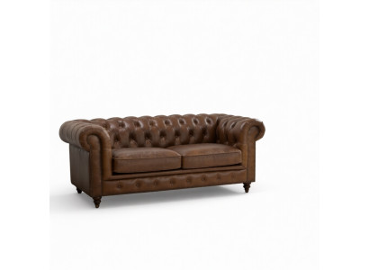 jvmoebel ®  Leder Sofa Couch - Design Polster Zweisitzer Couch Garnitur Braun