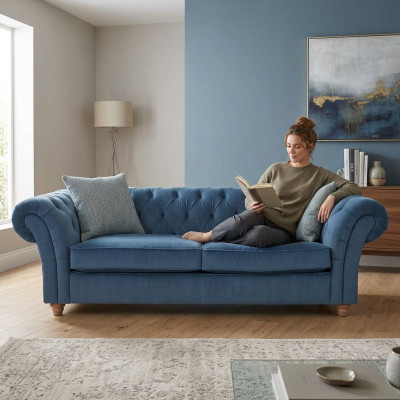 jvmoebel ®  Leder Sofa Couch - Design Polster Zweisitzer Couch Garnitur Blau Neu