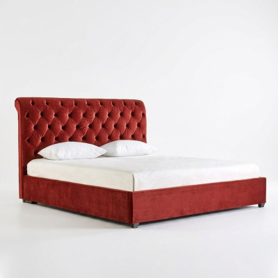 Royal-rotes Schlafzimmer Chesterfield Doppelbett Polsterbetten Luxus Design