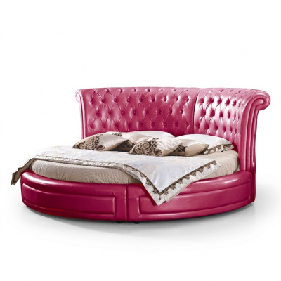 Rundes Klassisches Bett Chesterfield Betten Polster Runde Betten Leder