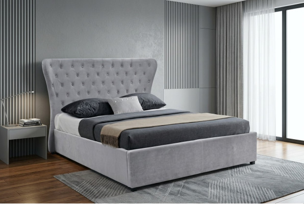 Graues Chesterfield Doppelbett Luxus Betten Designer Schlafzimmer Bett