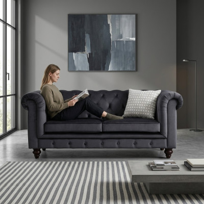 Sofa Luxus Textil Chesterfield Couch Sofas Polster 2 Sitzer Zweisitzer