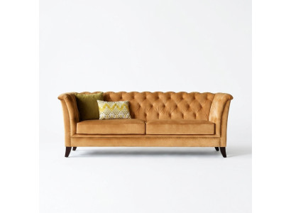 Oranger Chesterfield 3-Sitzer Modernes Wohnzimmer Luxus Sofa