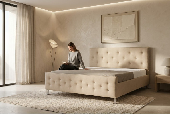 Bett Chesterfield Polsterbett Luxus Doppel Schlafzimmer Designbett Betten Neu