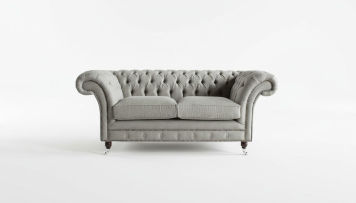 Sofa Couch Polster Design Sitz Sofas Zimmer Möbel Leder 2er Moderne Grau Stoff