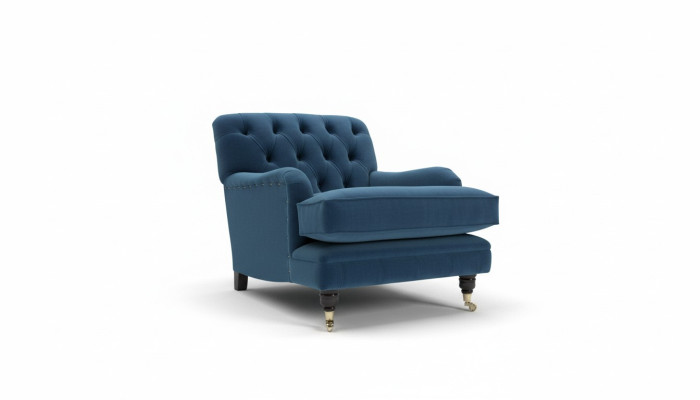Sessel Design Couch Sofa Relax Textil Lounge Club Polster Sitzer Luxus Blau Neu