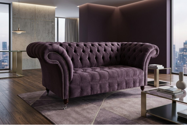 Sofa 2 Sitzer Chesterfield Design Relax Sofas Polster Moderne Couchen Lila Neu