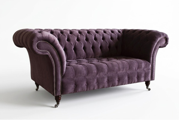 Sofa 2 Sitzer Chesterfield Design Relax Sofas Polster Moderne Couchen Lila Neu
