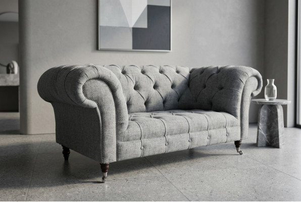 Luxus 2 Sitzer Couch Polster Sofa Leder Stoff Couchen Chesterfield Garnitur Neu