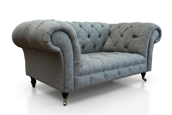 Luxus 2 Sitzer Couch Polster Sofa Leder Stoff Couchen Chesterfield Garnitur Neu