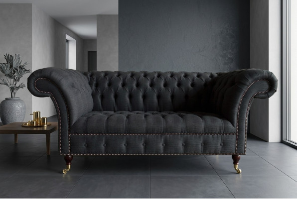 Textil Sofa Stoff Couch Chesterfield big sofas xxl Sitz Polster 185cm couchen