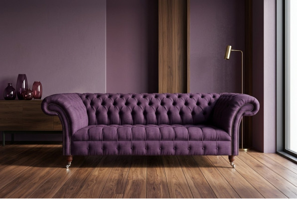 Moderner Lila Chesterfield Dreisitzer Wohnzimmer 3-er Sofa