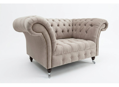 Sofa Chesterfield Sofas Couch Polster Garnitur Stoff Leder 1,5 Sitzer Einsitzer