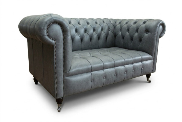 Sofa Chesterfield 2 Sitzer Couch Polster Sitz Textil Stoff Leder Couchen Sofas