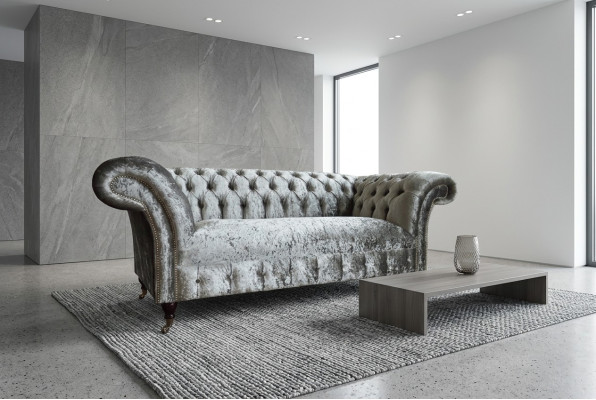 Chesterfield 2 Sitzer Couch Polster Sofa Designer Couchen Sitz Samt Textil Neu
