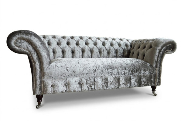 Chesterfield 2 Sitzer Couch Polster Sofa Designer Couchen Sitz Samt Textil Neu